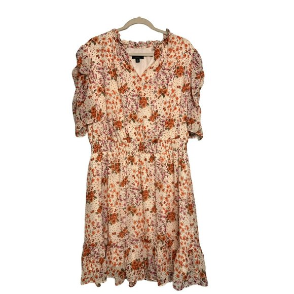 NWT MSK Woman Ladies Fit & Flare Flowy Spring Holiday Pastel Floral Dress SZ 2X - Picture 2 of 7